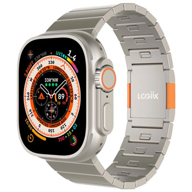 LOGiiX Aluminum Watch Band for Apple Watch Ultra 42/44/45/49mm - Titanium
