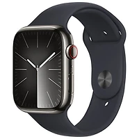 Open Box - Apple Watch Series 9 (GPS + Cellular) 45mm Graphite SS Case with Midnight Sport Band - S/M