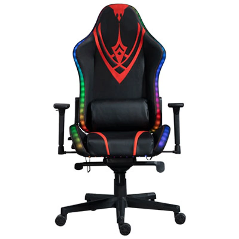 Naz Excalibur Ergonomic High-Back Faux Leather Gaming Chair with RGB LED Lights - Black