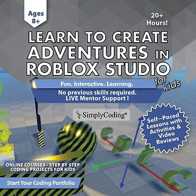 SimplyCoding Learn to Create Adventures in Roblox Studio - Ages 8+ - Digital Download
