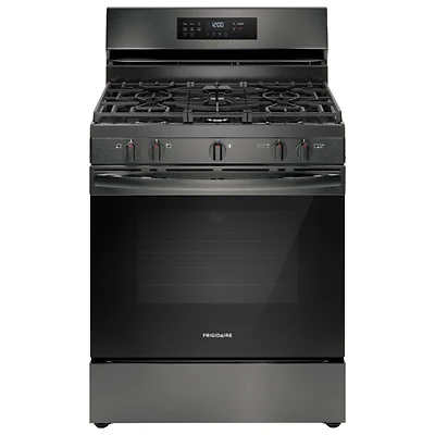 Frigidaire 30" 5.1 Cu. Ft. Fan Convection 5-Burner Gas Air Fry Range (FCRG3083AD) - Black Stainless