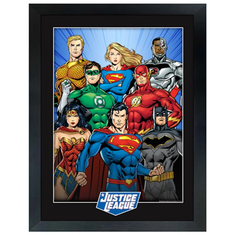 Frameworth Justice League Vertical Portrait Framed Print (26x34")