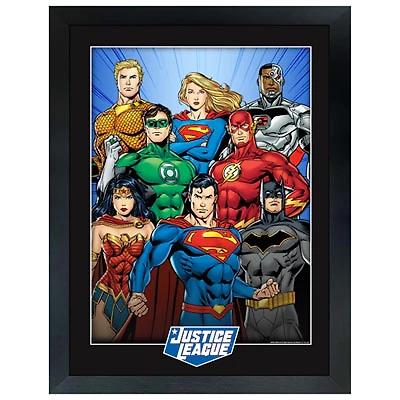 Frameworth Justice League Vertical Portrait Framed Print (26x34")