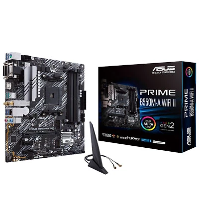 ASUS Prime B550M-A Wi-Fi II Micro-ATX AM4 Motherboard for AMD Ryzen 3000/4000/5000 Series CPUs