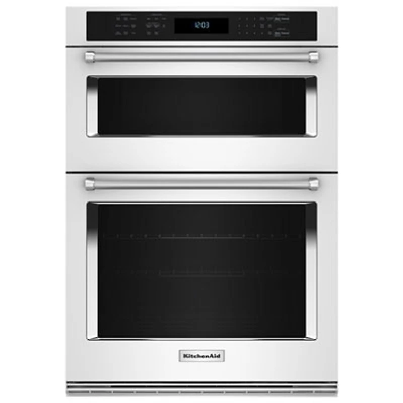 Kitchenaid 30" 6.4 Cu. Ft. Combination True Convection Electric Wall Oven (KOEC530PWH) - White