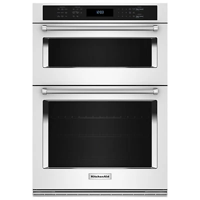 Kitchenaid 30" 6.4 Cu. Ft. Combination True Convection Electric Wall Oven (KOEC530PWH) - White