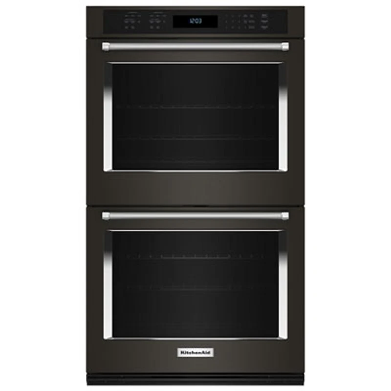 Kitchenaid 30" 10 Cu. Ft. Double True Convection Electric Wall Oven (KOED530PBS) - Black Stainless Steel