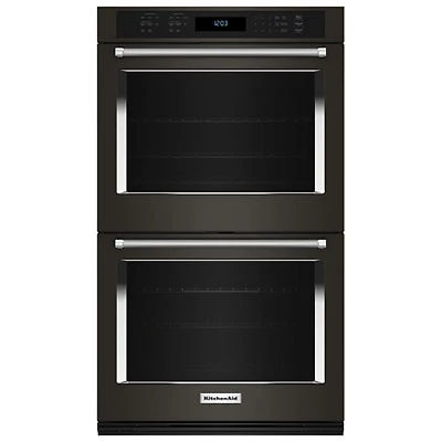 Kitchenaid 30" 10 Cu. Ft. Double True Convection Electric Wall Oven (KOED530PBS) - Black Stainless Steel