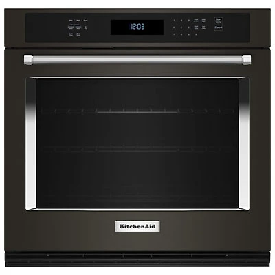 Kitchenaid 27" 4.3 Cu. Ft. True Convection Electric Wall Oven (KOES527PBS) - Black Stainless Steel