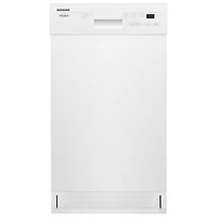 Whirlpool 18" 50dB Built-In Dishwasher with Stainless Steel Tub & Third Rack (WDPS5118PW) - White