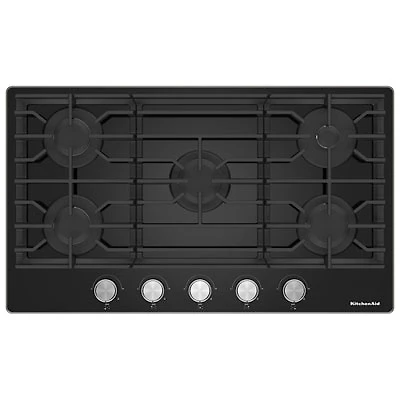 KitchenAid 37" 5-Burner Gas Cooktop (KCGG536PBL) - Black