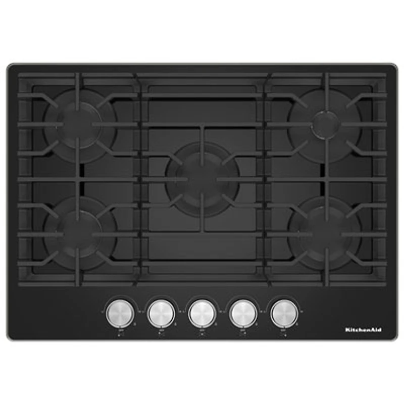 KitchenAid 30" 5-Burner Gas Cooktop (KCGG530PBL) - Black