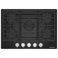KitchenAid 30" 5-Burner Gas Cooktop (KCGG530PBL) - Black