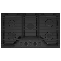 Whirlpool 36" 5-Burner Gas Cooktop (WCGK5036PB) - Black