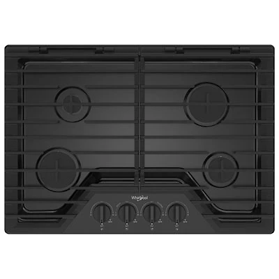 Whirlpool 30" 4-Burner Gas Cooktop (WCGK5030PB) - Black