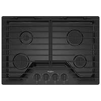 Whirlpool 30" 4-Burner Gas Cooktop (WCGK5030PB) - Black