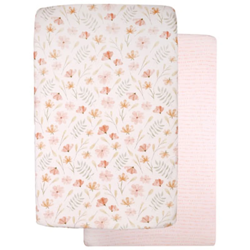 Nemcor 2-Piece Mini Jersey Fitted Sheet - Crib - Floral