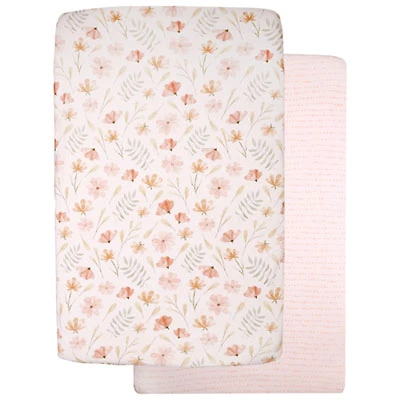 Nemcor 2-Piece Mini Jersey Fitted Sheet - Crib - Floral