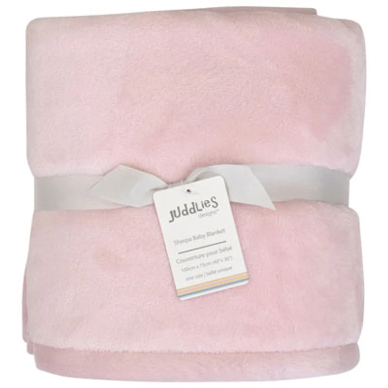 Juddlies Flannel Sherpa Blanket - Pink