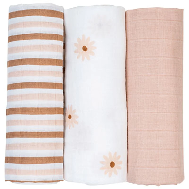 Lulujo Muslin Swaddles - 3 Pack - Daisies