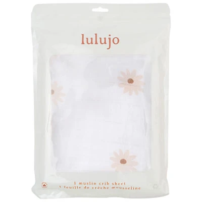 Lulujo Boho Fitted Sheet - Crib - Daisies