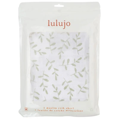 Lulujo Boho Fitted Sheet - Crib - Greenery
