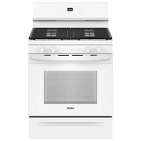 Whirlpool 3 Series 30" 5.3 Cu. Ft. Self-Clean Freestanding Gas Range (WRGS3530RW) - White