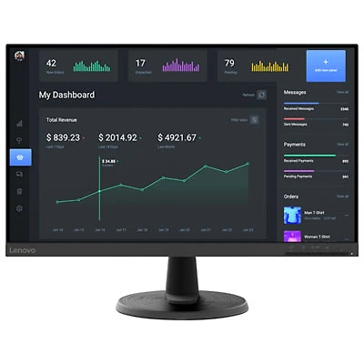 Lenovo D24-40 23.8" FHD 75Hz 4ms VA LED FreeSync Gaming Monitor (67A2KCC6US) - Only at Best Buy
