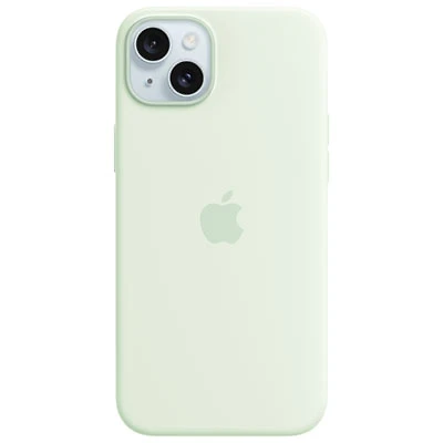 Apple Silicone Fitted Soft Shell Case with MagSafe for iPhone 15 Plus - Soft Mint