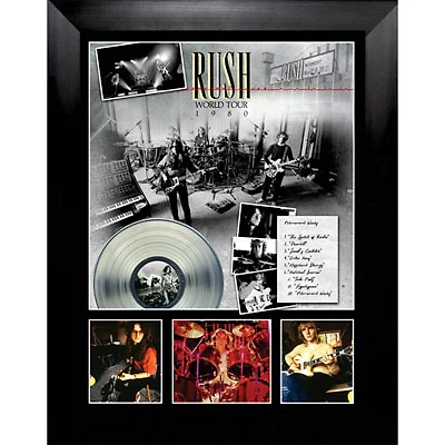 Frameworth The Rush: 1980 Permanent Waves Tour Platinium LP Framed Canvas