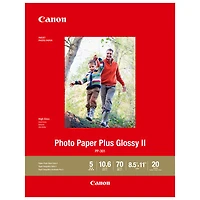Canon Photo Paper Plus Glossy II 20-Sheet 8.5" x 11" Photo Paper (PP-301)