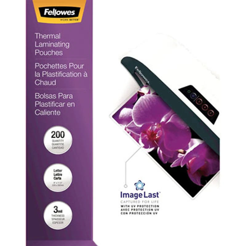 Fellowes ImageLast 9"x11." Thermal Laminating Pouches with UV Protection - mil