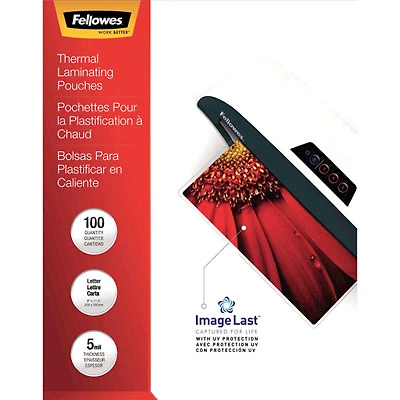 Fellowes ImageLast 9"x11.5" Thermal Laminating Pouches with UV Protection - 5 mil - 100 Pack