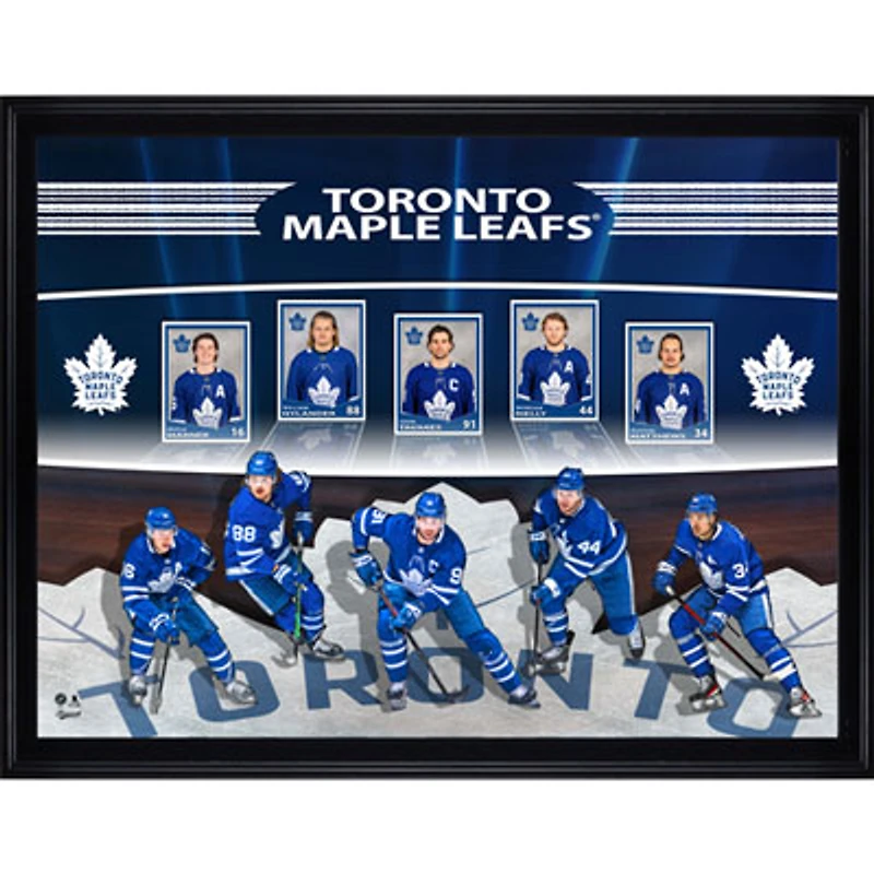 Frameworth Toronto Maple Leafs Hockey Card Collage Framed Photo (34x26")