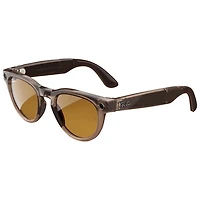 Ray-Ban | Meta Headliner Glasses with AI, Photo, Video, Audio & Messaging - Warm Stone/Transitions