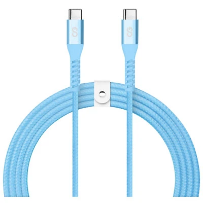 LOGiiX Vibrance 1.2m (3.9 ft.) Braided USB-C to USB-C Cable (LGX-13758) - Turquoise