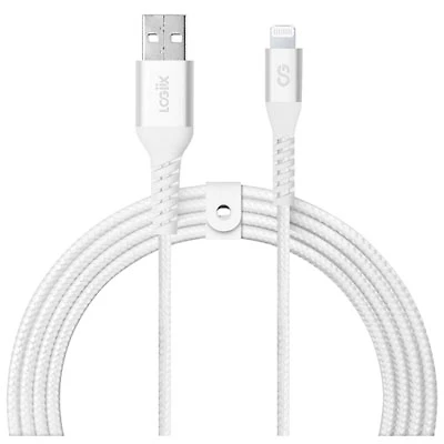 LOGiiX Vibrance 1.2m (3.9 ft.) Braided USB-A to Lightning Cable (LGX-13753) - White