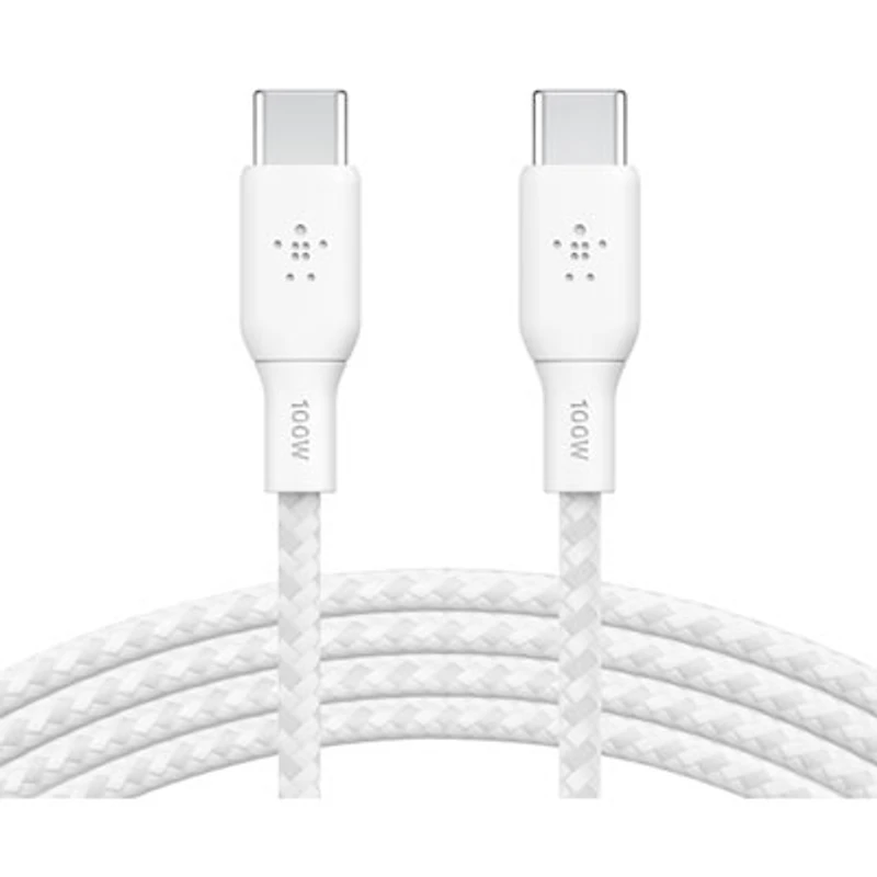 Belkin BoostCharge Braided 2m (6.6 ft.) USB-C to USB-C 100W Cable (CAB014bt2MWH)