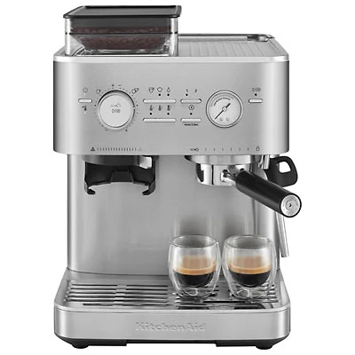 KitchenAid Semi-Automatic Espresso Machine with Coffee Grinder - Stainless Steel
