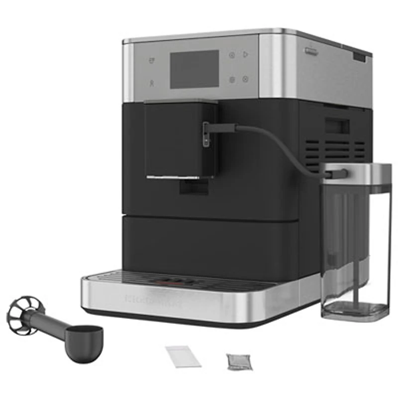 KitchenAid KES8557 Automatic Espresso Machine with Coffee Grinder & Automatic Milk Frothing - Cast Iron Black