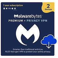 Malwarebytes Premium + Privacy VPN (PC/Mac) - 2 Devices - 1 Year