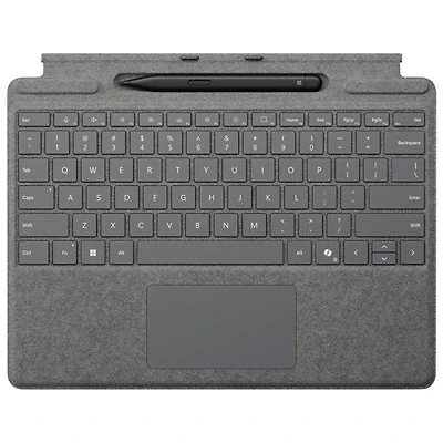 Microsoft Surface Pro Keyboard with Slim Pen for Surface Pro 13" / Pro (11th Edition) / Pro 8 / Pro 9 -Platinum -Bil