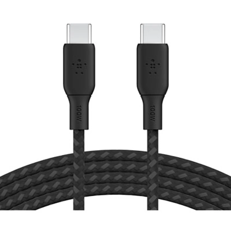 Belkin 2m (6.6ft) BoostCharge USB-C to USB-C Braided Cable (CAB014bt2MBK) - Black