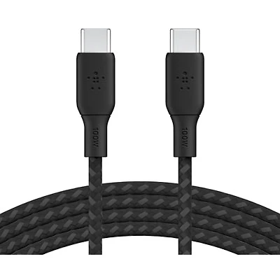 Belkin 3m (10ft) BoostCharge USB-C to USB-C Braided Cable (CAB014bt3MBK) - Black