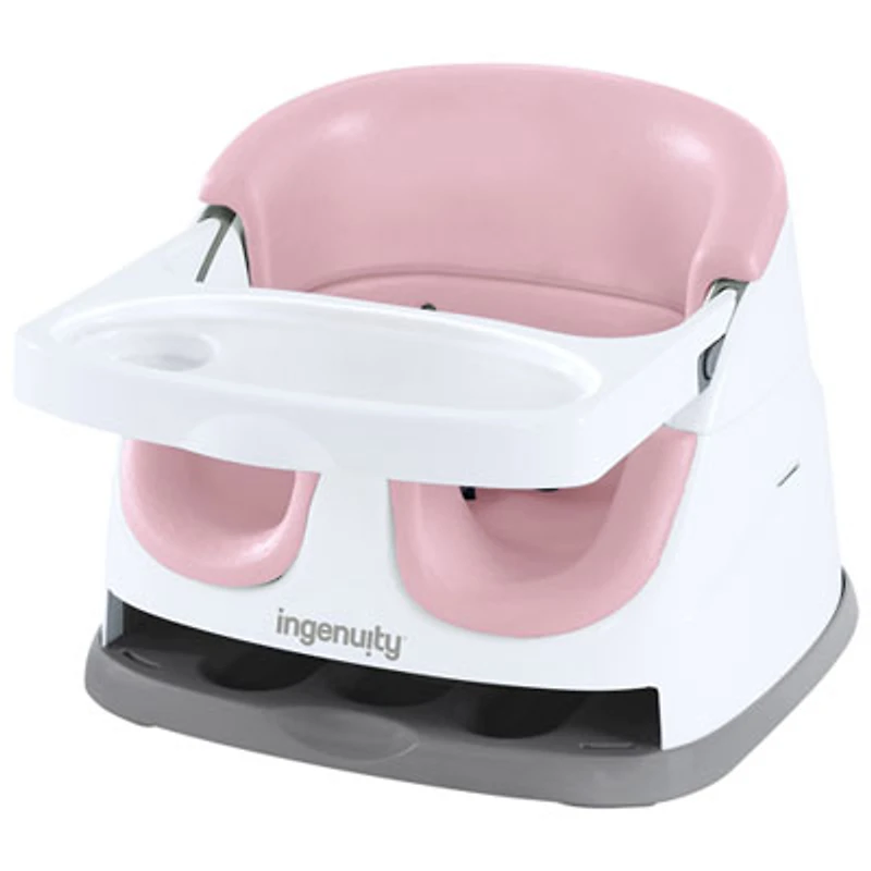 Ingenuity Baby Base 2-in-1 Booster Seat with Tray - Peony/White