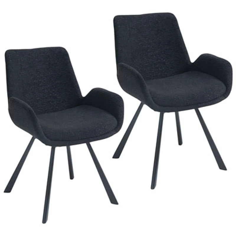 Signy Modern Fabric Dining Chair - Set of 2 - Black