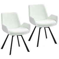 Signy Modern Fabric Dining Chair - Set of 2 - Ivory
