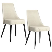 Koda Modern Fabric Dining Chair - Set of 2 - Beige
