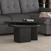 Draco 2-Piece Contemporary Triangular Table Set - Black