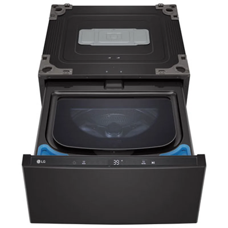 Open Box - LG Sidekick 27" 1.0 Cu. Ft. Laundry Pedestal Washer (WD300CB) - Black Steel - Scratch & Dent